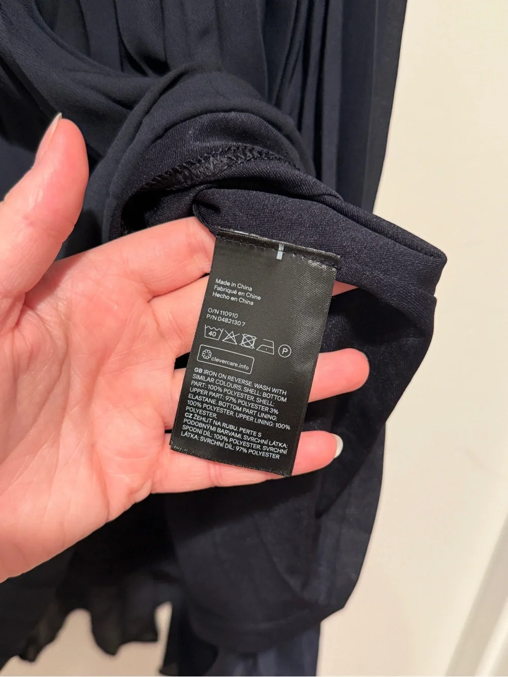 H&M Navy Blue Pleated Cape Top Dress